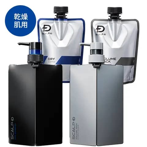 スカルプＤ 薬用スカルプシャンプー&薬用スカルプボリュームパックコンディショナー ドライセット [乾燥肌用]+つけかえドライセット