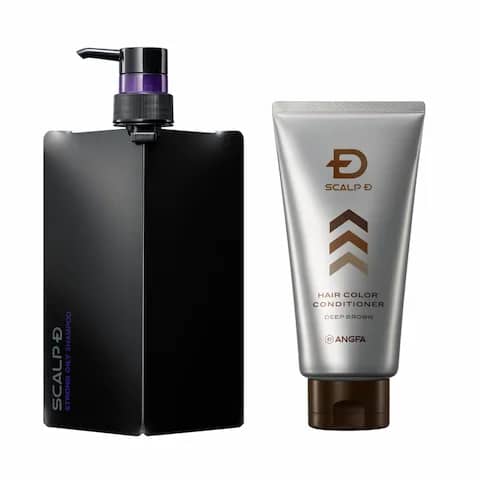 スカルプD　薬用スカルプシャンプー ストロングオイリー［超脂性肌用＆スカルプD　ヘアカラーコンディショナー（ディープブラウン）