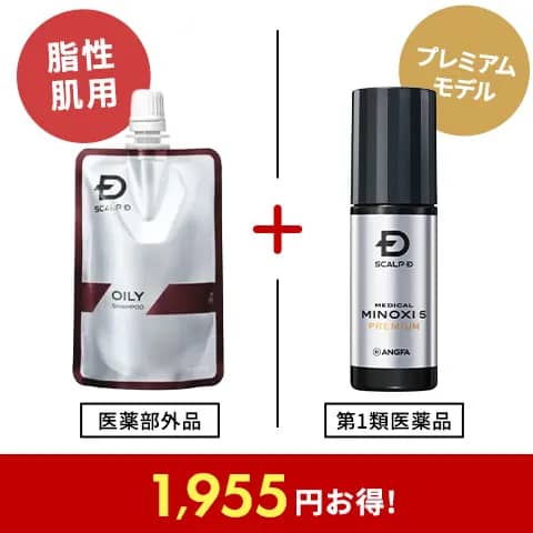 【ミニシャンプー付】スカルプＤ　メディカルミノキ５　プレミアム＆スカルプＤ　薬用スカルプシャンプー　オイリー ［脂性肌用］ミニシャンプーセット