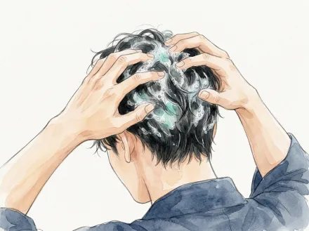 頭皮を洗うイラスト