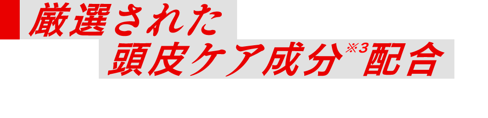厳選された頭皮ケア成分※3配合 使い続けることでボリューム感のある頭髪へ導く