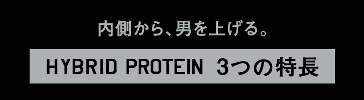 内側から、男を上げる。HYBRID PROTEIN 3つの特長