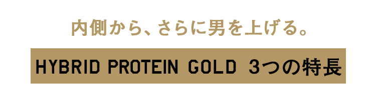 内側から、男を上げる。 HYBRID PROTEIN GOLD 3つの特長