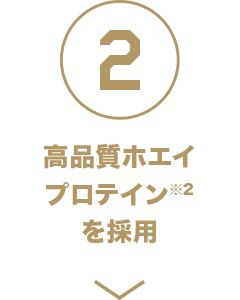 高品質ホエイプロテイン※2を採用
