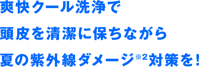爽快クール洗浄で頭皮を清潔に保ちながら夏の紫外線ダメージ※2対策を！