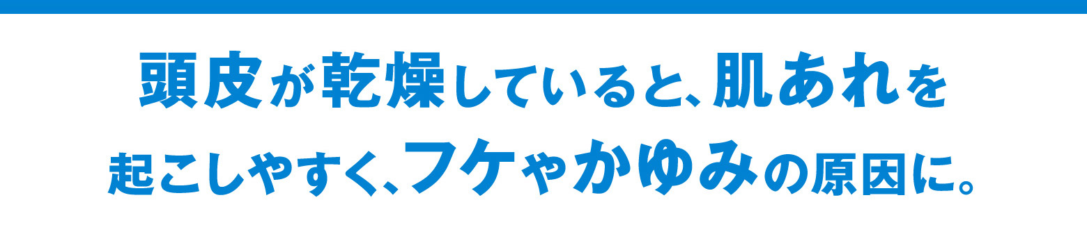 頭皮が乾燥していると、肌あれを起こしやすく、フケやかゆみの原因に。