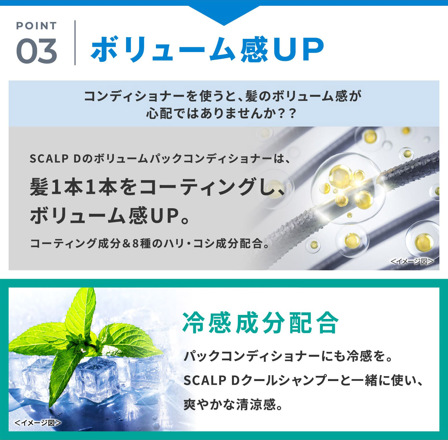 POINT 03 ボリューム感UP