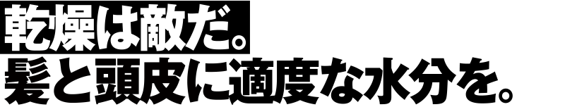 乾燥は敵だ。髪と頭皮に適度な水分を。