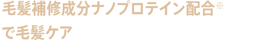 毛髪補修成分ナノプロテイン配合※で毛髪ケア